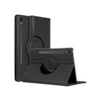 Microsonic Samsung Galaxy Uyumlu Tab S9 X710 360 Rotating Stand Deri Siyah Kılıf
