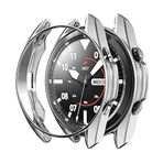 Microsonic Samsung Galaxy Watch 3 45mm için Kılıf 360 Full Round Soft Silicone Gümüş [Galaxy Watch 3 45mm ile Uyumlu Kılıf - Gümüş]