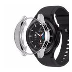 Microsonic Samsung Galaxy Watch 4 Classic 42MM Kılıf 360 Full Round Soft Silicone Gümüş