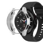 Microsonic Samsung Galaxy Watch 4 Classic 46mm için Kılıf 360 Full Round Soft Silicone Gümüş [Galaxy Watch 4 Classic 46mm ile Uyumlu Kılıf - Gümüş]