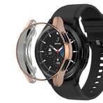 Microsonic Samsung Galaxy Watch 4 Classic 46mm için Kılıf 360 Full Round Soft Silicone Rose Gold [Galaxy Watch 4 Classic 46mm ile Uyumlu Kılıf - Rose Gold]
