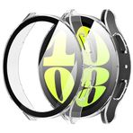 Microsonic Samsung Galaxy Watch 6 44mm Kılıf Clear Premium Slim WatchBand Şeffaf [Galaxy Watch 6 44mm ile Uyumlu Kılıf - Gümüş]
