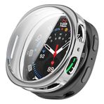 Microsonic Samsung Galaxy Watch 8 44mm için Kılıf Ekranı Tam Kaplayan 360 Full Round Soft Silicone Gümüş [Galaxy Watch 8 44mm ile Uyumlu Kılıf - Gümüş]