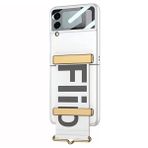 Microsonic Samsung Galaxy Z Flip 3 Flio Strap Gümüş Cep Telefonu Kılıfı