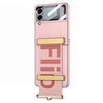 Microsonic Samsung Galaxy Z Flip 3 için Kılıf Flio Strap, Pembe [Galaxy Z Flip 3 ile Uyumlu Kılıf - Pembe]