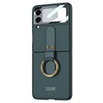 Microsonic Samsung Galaxy Z Flip 3 için Kılıf Ring Fall Platinum Koyu Yeşil [Galaxy Z Flip 3 ile Uyumlu Kılıf - Koyu Yeşil]