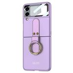 Microsonic Samsung Galaxy Z Flip 3 için Kılıf Ring Fall Platinum Mor [Galaxy Z Flip 3 ile Uyumlu Kılıf - Mor]