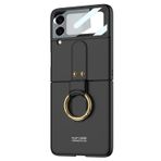 Microsonic Samsung Galaxy Z Flip 3 için Kılıf Ring Fall Platinum Siyah [Galaxy Z Flip 3 ile Uyumlu Kılıf - Siyah]