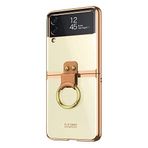 Microsonic Samsung Galaxy Z Flip 3 için Kılıf Ring Loft Clear Gold [Galaxy Z Flip 3 ile Uyumlu Kılıf - Gold]