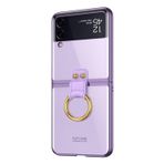 Microsonic Samsung Galaxy Z Flip 3 için Kılıf Ring Loft Clear, Mor [Galaxy Z Flip 3 ile Uyumlu Kılıf - Mor]