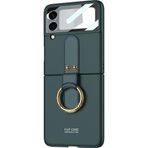 Microsonic Samsung Galaxy Z Flip 3 Ring Fall Platinum Koyu Yeşil Cep Telefonu Kılıfı