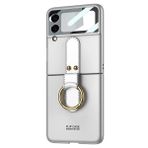 Microsonic Samsung Galaxy Z Flip 3 Ring Fall Platinum Lila Cep Telefonu Kılıfı