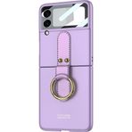 Microsonic Samsung Galaxy Z Flip 3 Ring Fall Platinum Mor Cep Telefonu Kılıfı