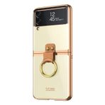 Microsonic Samsung Galaxy Z Flip 3 Ring Loft Clear Gold Cep Telefonu Kılıfı