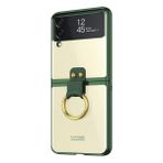 Microsonic Samsung Galaxy Z Flip 3 Ring Loft Clear Koyu Yeşil Cep Telefonu Kılıfı