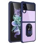 Microsonic Samsung Galaxy Z Flip 4 için Kılıf Grande Clear Ring Holder Lacivert [Galaxy Z Flip 4 ile Uyumlu Kılıf - Lacivert]