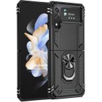 Microsonic Samsung Galaxy Z Flip 4 Military Ring Holder Siyah Kılıf