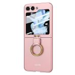 Microsonic Samsung Galaxy Z Flip 5 için Kılıf Ring Fall Platinum Pembe [Galaxy Z Flip 5 ile Uyumlu Kılıf - Pembe]