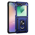 Microsonic Samsung Galaxy Z Flip 7 FE için Kılıf Military Ring Holder Lacivert [Galaxy Z Flip 7 FE ile Uyumlu Kılıf - Lacivert]