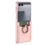 Microsonic Samsung Galaxy Z Flip 7 için Kılıf LuxRing Wallet Rose Gold [Galaxy Z Flip 7 ile Uyumlu Kılıf - Rose Gold]