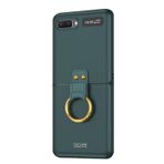 Microsonic Samsung Galaxy Z Flip için Kılıf Ring Fall Platinum Koyu Yeşil [Galaxy Z Flip ile Uyumlu Kılıf - Koyu Yeşil]