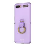 Microsonic Samsung Galaxy Z Flip için Kılıf Ring Fall Platinum Lila [Galaxy Z Flip ile Uyumlu Kılıf - Lila]