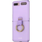 Microsonic Samsung Galaxy Z Flip Ring Fall Platinum Lila Cep Telefonu Kılıfı