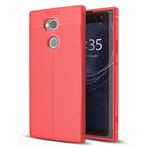 Microsonic Sony Xperia XA2 Ultra Deri Dokulu Silikon Kırmızı Kılıf