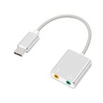 Microsonic Type-C Sound Card Kablo, Type-C to 3.5mm Kulaklık ve Mikrofon Çevirici Adaptör Gri