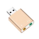 Microsonic USB Sound Card, USB to 3.5mm Kulaklık ve Mikrofon Çevirici Adaptör Gold