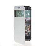 Microsonic View Cover Delux Kapaklı HTC One M8s Beyaz Telefon Kılıf
