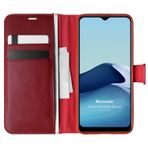 Microsonic Vivo Y20 için Kılıf Delux Leather Wallet Kırmızı [Y20 ile Uyumlu Kılıf - Kırmızı]