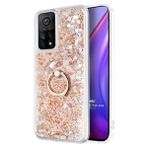 Microsonic Xiaomi Mi 10T Glitter Liquid Holder Gold Kılıf