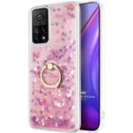 Microsonic Xiaomi Mi 10T Glitter Liquid Holder Pembe Kılıf