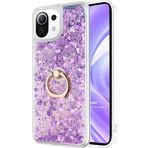 Microsonic Xiaomi Mi 11 Lite Glitter Liquid Holder Mor Kılıf