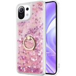 Microsonic Xiaomi Mi 11 Lite Glitter Liquid Holder Pembe Kılıf