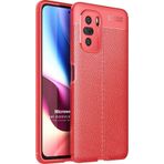 Microsonic Xiaomi Mi 11i Deri Dokulu Silikon Kırmızı Kılıf