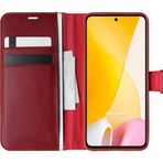 Microsonic Xiaomi Mi 12 Lite Delux Leather Wallet Kırmızı Kılıf
