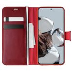 Microsonic Xiaomi Mi 12T Delux Leather Wallet Kırmızı Kılıf