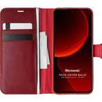 Microsonic Xiaomi Mi 13T Delux Leather Wallet Kırmızı Kılıf