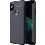 Microsonic Xiaomi Mi 8 Deri Dokulu Silikon Lacivert Kılıf