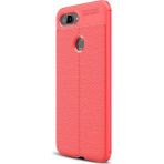Microsonic Xiaomi Mi 8 Lite Deri Dokulu Silikon Kırmızı Kılıf