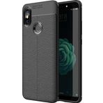 Microsonic Xiaomi Mi 8 Se Deri Dokulu Silikon Siyah Kılıf