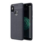Microsonic Xiaomi Mi 8 SE için Kılıf Deri Dokulu Silikon Lacivert [Mi 8 SE ile Uyumlu Kılıf - Lacivert]