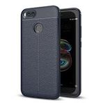 Microsonic Xiaomi Mi A1 Deri Dokulu Silikon Lacivert Cep Telefonu Kılıfı