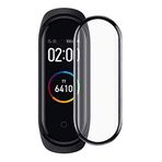 Microsonic Xiaomi Mi Band 5 Tam Kaplayan Temperli Cam Full Ekran Koruyucu Siyah [Mi Band 5 ile Uyumlu Ekran Koruyucu]