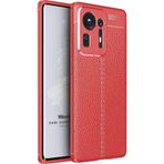 Microsonic Xiaomi Mi Mix 4 Deri Dokulu Silikon Kırmızı Cep Telefonu Kılıfı