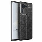 Microsonic Xiaomi Mi Mix 4 Deri Dokulu Silikon Siyah Kılıf