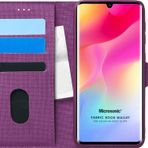 Microsonic Xiaomi Mi Note 10 Lite Fabric Book Wallet Mor Cep Telefonu Kılıfı