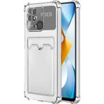 Microsonic Xiaomi Poco C40 Card Slot Shock Şeffaf Cep Telefonu Kılıfı